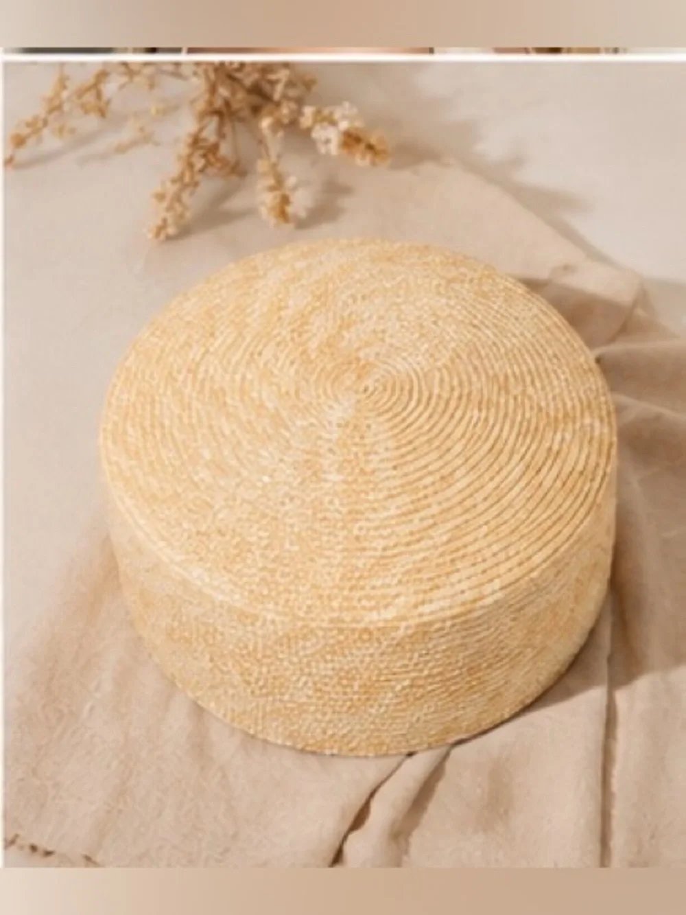 Natural Woven Pillbox Hat – Elegant Straw Boater Fascinator